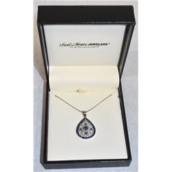 BEAUTIFUL STAMPED .925 STERLING SILVER NECKLACE W/ PENDANT 18' 4.0grams