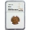 Image 1 : 1909-D $5 MS 61 Indian NGC