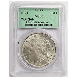 1921 S$1 MS65 PCGS MORGAN SILVER DOLLAR OGH