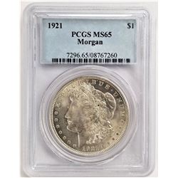 1921 S$1 MS65 PCGS MORGAN SILVER DOLLAR