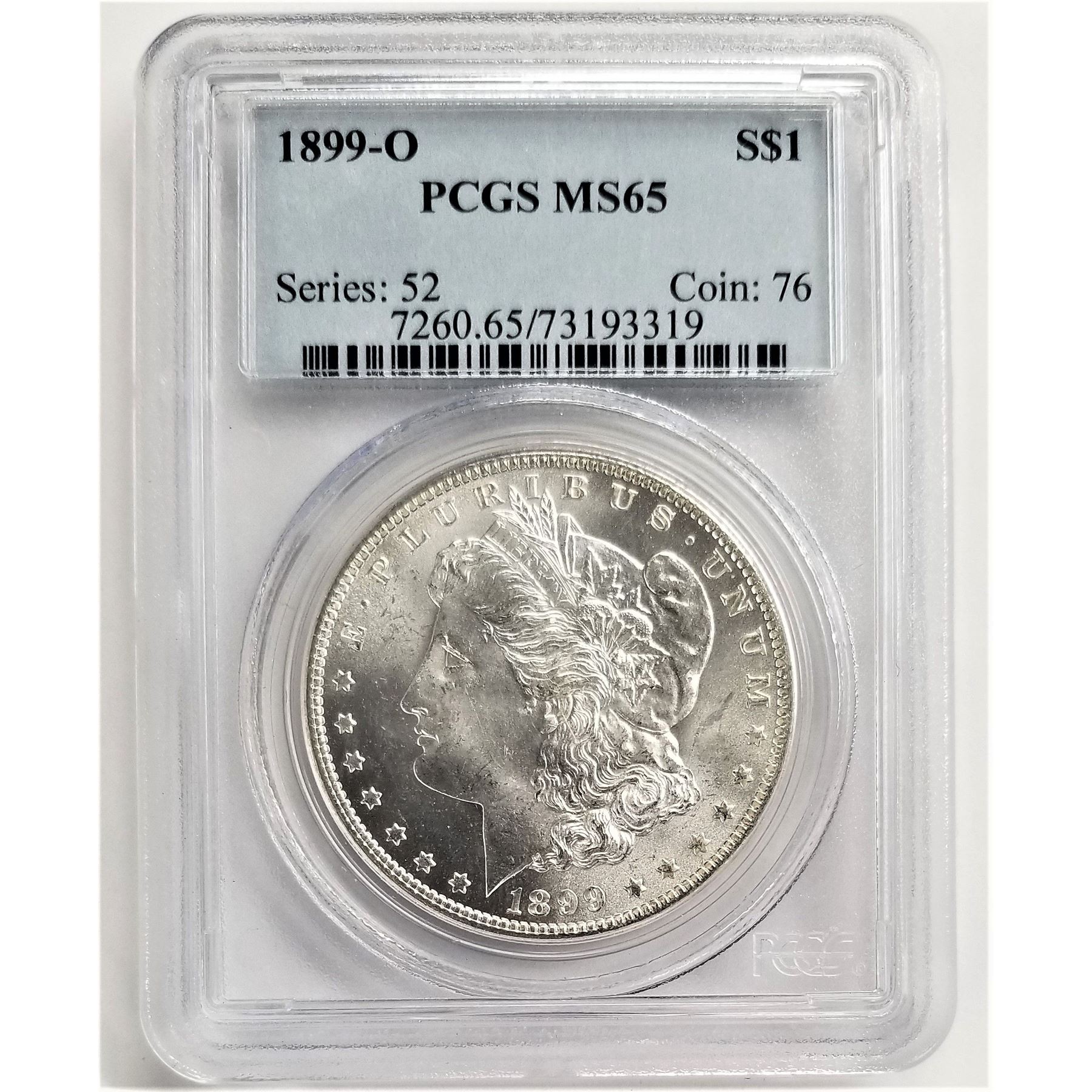 1899-O $1 PCGS MS65 MORGAN SILVER DOLLAR SERIES: 52 COIN: 76