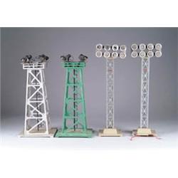 FOUR LIONEL LIGHT TOWERS