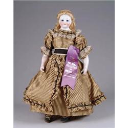 17” HURET-TYPE GLASS-EYED CHINA DOLL