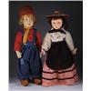 Image 1 : 2 EARLY 20” & 21” FELT DOLLS