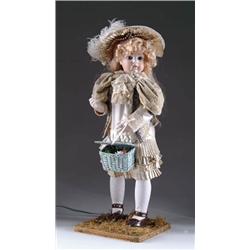 CONTEMPORARY AUTOMATON OF A CIRCLE DOT BRU SELLING FLOWERS