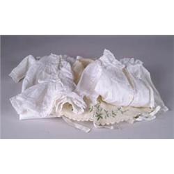 LOT OF WHITE ANTIQUE DOLL CLOTHING