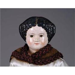 23” CENTER PART PAPIER-MÂCHÉ DOLL