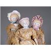 Image 1 : LOT OF 3 STONE BISQUE DOLLS W/ MOLDED BONNETS