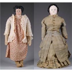 PAIR OF LARGER PAPIER-MÂCHÉ DOLLS