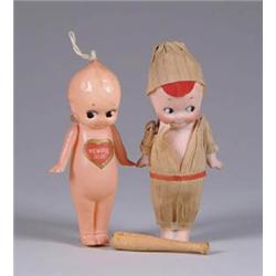 4-1/2” GERMAN KEWPIE & 4” CELLULOID KEWPIE