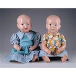 PAIR OF 12” ALL ORIGINAL BOY & GIRL BABIES