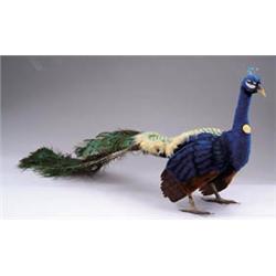 GENUINE STEIFF LIFE-SIZE PEACOCK