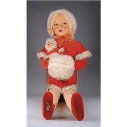 LARGE CLOTH DEANS RAG DOLL OF SONYA HENNING WITH MINI SONYA DOLL