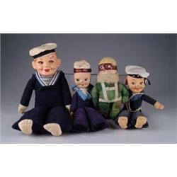 LOT OF SEVEN ENGLISH SAILOR DOLLS INCLUDING NORAH WELLINGS