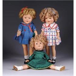 THREE COMPOSITION SHIRLEY TEMPLE DOLLS