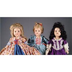 LOT OF THREE EFFANBEE HISTORICAL SERIES DOLLS