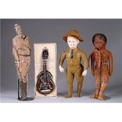 LOT OF THREE DOLLS AND MANDOLIN