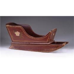 ANTIQUE WOODEN PAINTED DOLL’S SLED