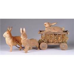 A LOT OF THREE RABBIT-SHAPED CANDY CONTAINERS