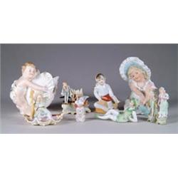 LOT OF BISQUE FIGURES AND PLAQUES