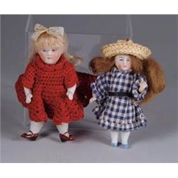 TWO BISQUE DOLLS