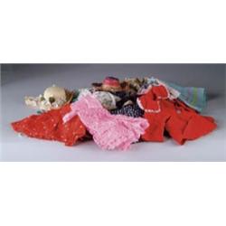 TWO LARGE BOXES OF MISCELLANEOUS DOLL CLOTHES