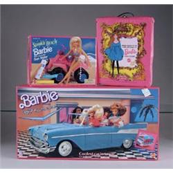 LOT OF BARBIE VEHICLES & MISC. CASES