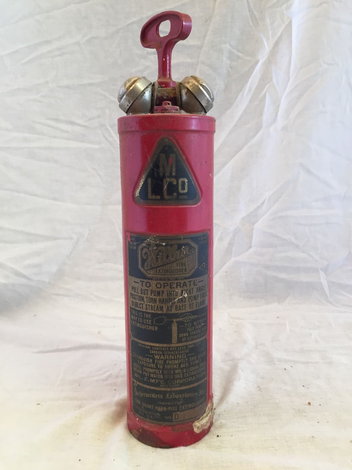 ANTIQUE WILBUR FIRE EXTINGUISHER