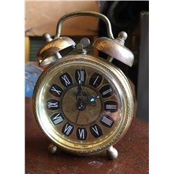 SMALL WEST GERMAN BRASS ALARM CLOCK