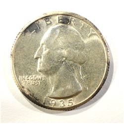 1935-S WASHINGTON QUARTER, CH BU