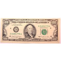 1990 $100 Federal Reserve Note