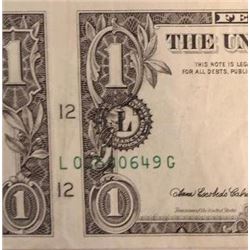 2006 $1 Federal Reserve Note Error