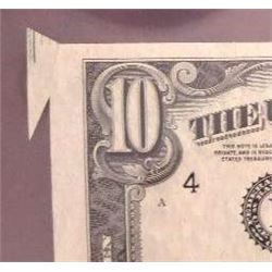 1950-B $10 Federal Reserve Note Error