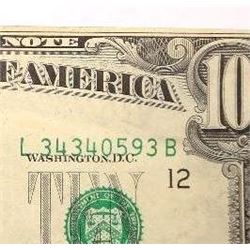 1969-C $10 Federal Reserve Note Error