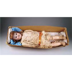 25in. GERMAN ALL ORIGINAL OPEN-MOUTH DOLL WITH BOX