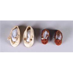 TWO PAIR OF ANTIQUE LEATHER SHOES