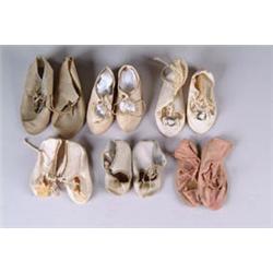 SIX PAIR GERMAN CLOTH SHOES