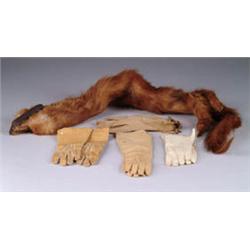 4 PAIRS OF FRENCH GLOVES AND ERMIN WRAP