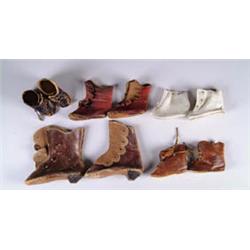 LOT OF 6 PAIRS OF GERMAN DOLL BOOTS