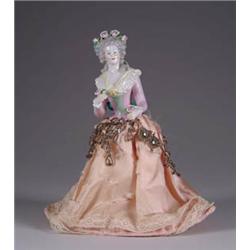 9-1/2in. ELABORATE PINCUSHION WITH WIRE ARMATURE