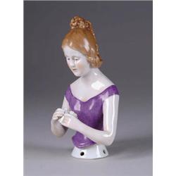 6in. GIRL WITH ELABORATE HAIRDO PINCUSHION