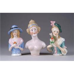 LOT OF THREE LARGE GERMAN PINCUSHIONS