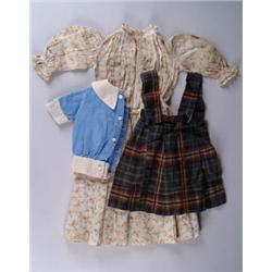 10 COTTON PRINT & WOOL DOLL DRESSES