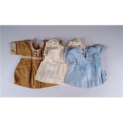 LOT OF 5 ANTIQUE DOLL DRESSES