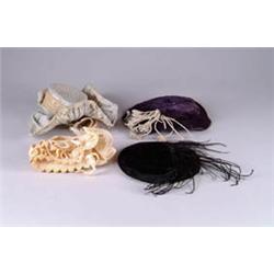 LOT OF 4 ANTIQUE DOLL HATS