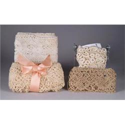 LARGE LOT OF ANTIQUE DOLL CLOTHING & TRIMS