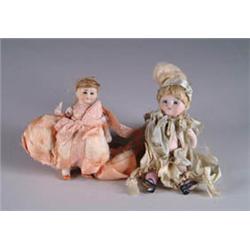 TWO ALL BISQUE DOLLS