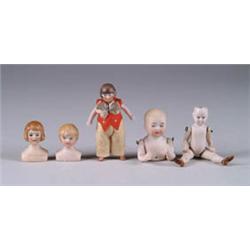 LARGE ASSORTED LOT OF ALL BISQUE DOLLS