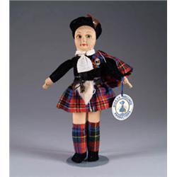9-1/2in. ALL ORIGINAL NORA WELLINGS SCOTCH DOLL WITH WRIST TAG