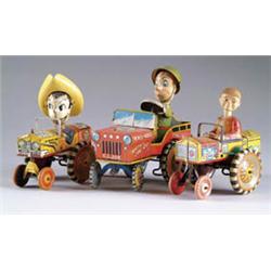 LOT OF 3 TIN WIND-UP VEHICLES